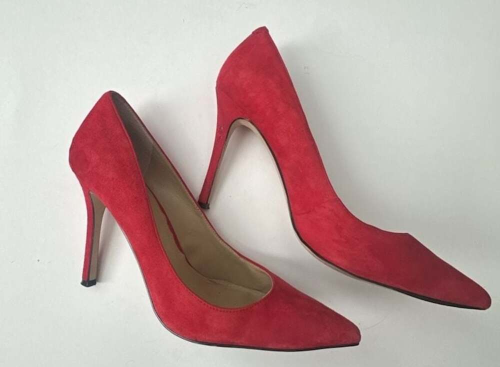 BCBGeneration Red Suede Pointed Toe Stiletto Pumps Size 8.5